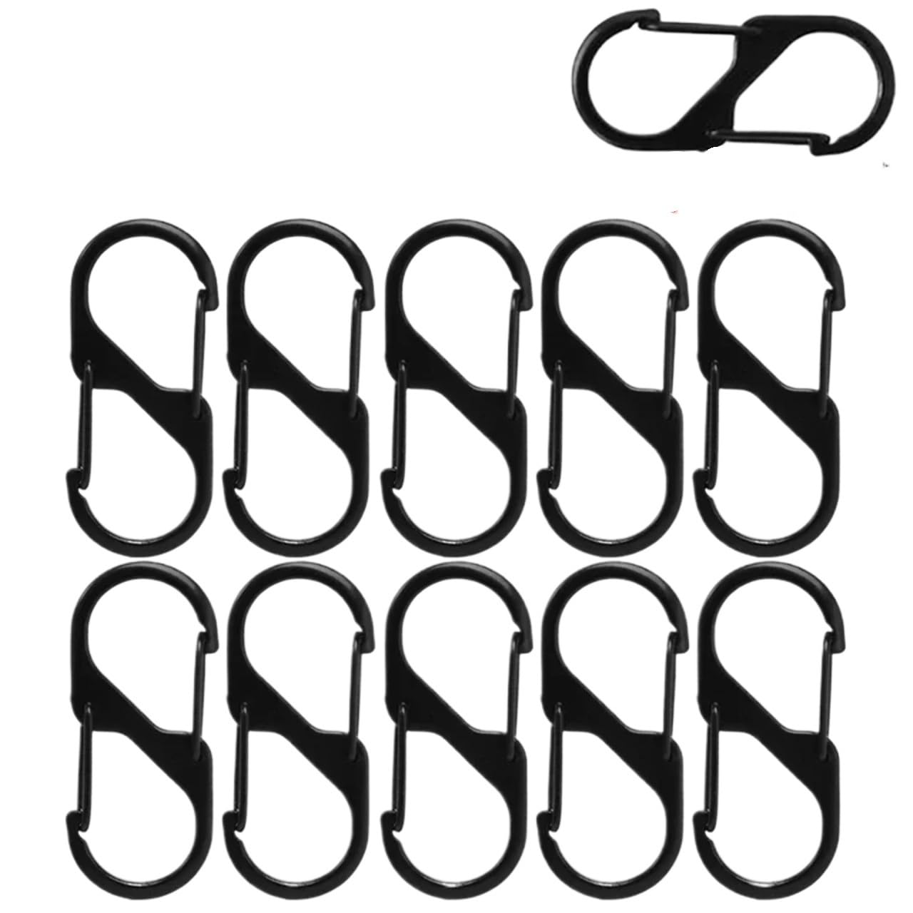 GHHZML Water Bottle Clip 10Pcs Zinc Alloy S Shape Camping Carabiners Safety Buckles Outdoor Sports Bottles Backpack Keychain