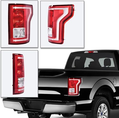 Miniatura 8 de G-PLUS Faro trasero compatible con Ford F150 2015 2016 2017, luces traseras del lado del pasajero derecho luces de freno con bombilla rojo