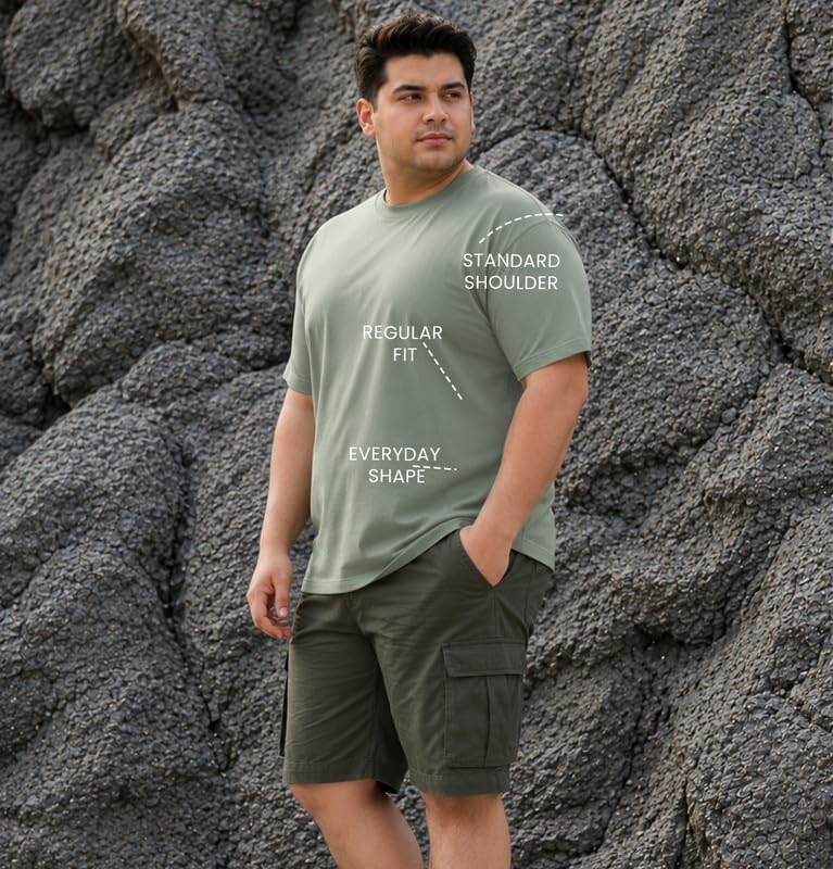 Image of Sleepynuts Men's Everyday Wear Crew Neck Regular Fit T-Shirt | Half Sleeve Solid Plain Casual T-Shirt for Men | Soft Breathable Fabric |