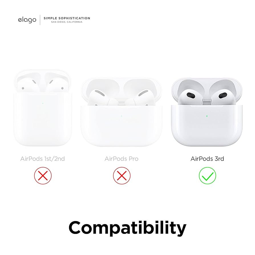 AirPods 3 ケース イヤーフック付き ワイヤレス充電 耐衝撃 ブラック Apple AirPods (第3世代)/AirPods Pro用ケースワイヤレス充電に