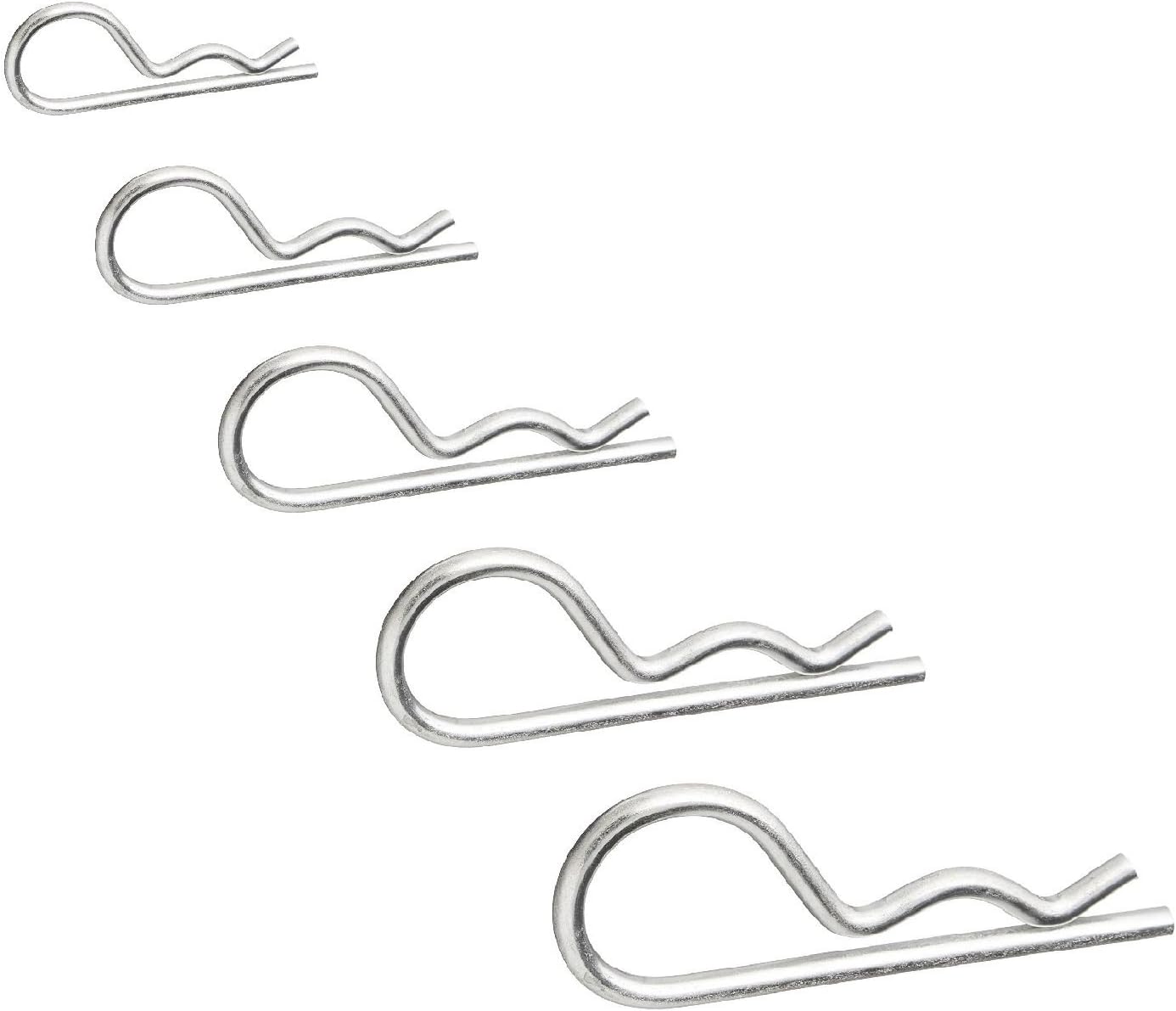 10 x R Clips 6 x 115mm for Securing Clevis Retaining Pins, Bright Zinc Plated
