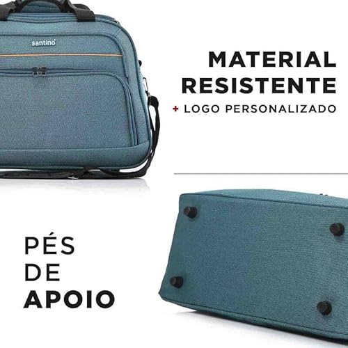 Sacola Bolsa Mala De Viagem Pequena de Bordo Minsque de Poliéster com Pés de Apoio e Alça de Ombro R