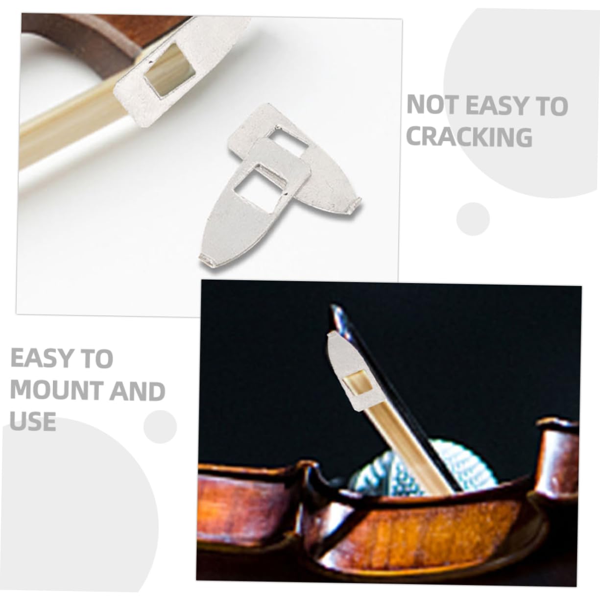 LIFKOME 3Pcs Cello Bow Tips Metal Replacement Parts for Cello Accessories Durable Horsetail Protectors Lightweight Versatile for Stringed Instruments