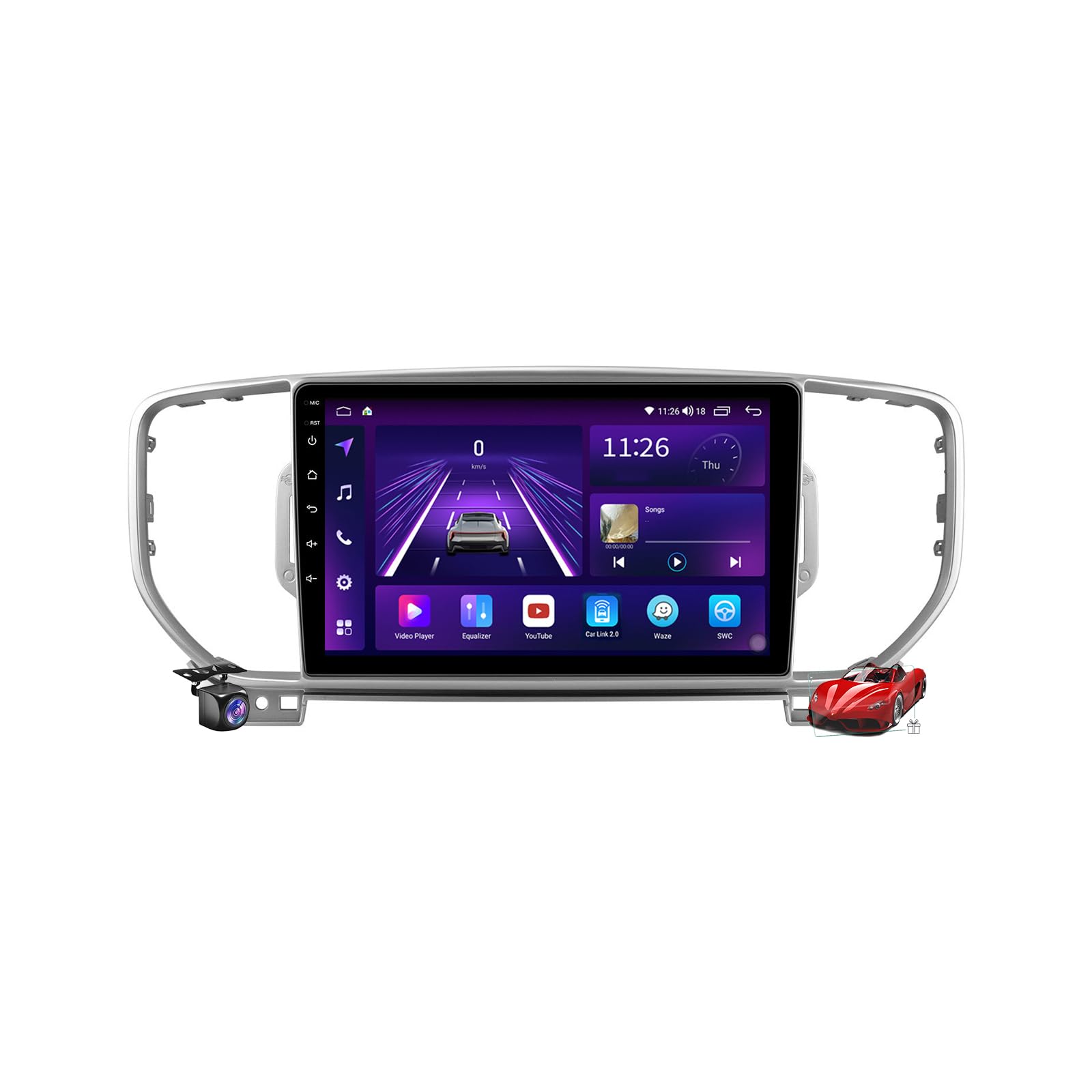 ,M6 plus 1,Android 15 Radio 2 Din Stereo z 4G WiFi Carplay Android Auto dla Sportage 4 KX5 2016-2018 Upgrade Touch Screen GPS Navi 9'' MP5 Multimedia Odtwarzacz wideo FM BT Odbiornik