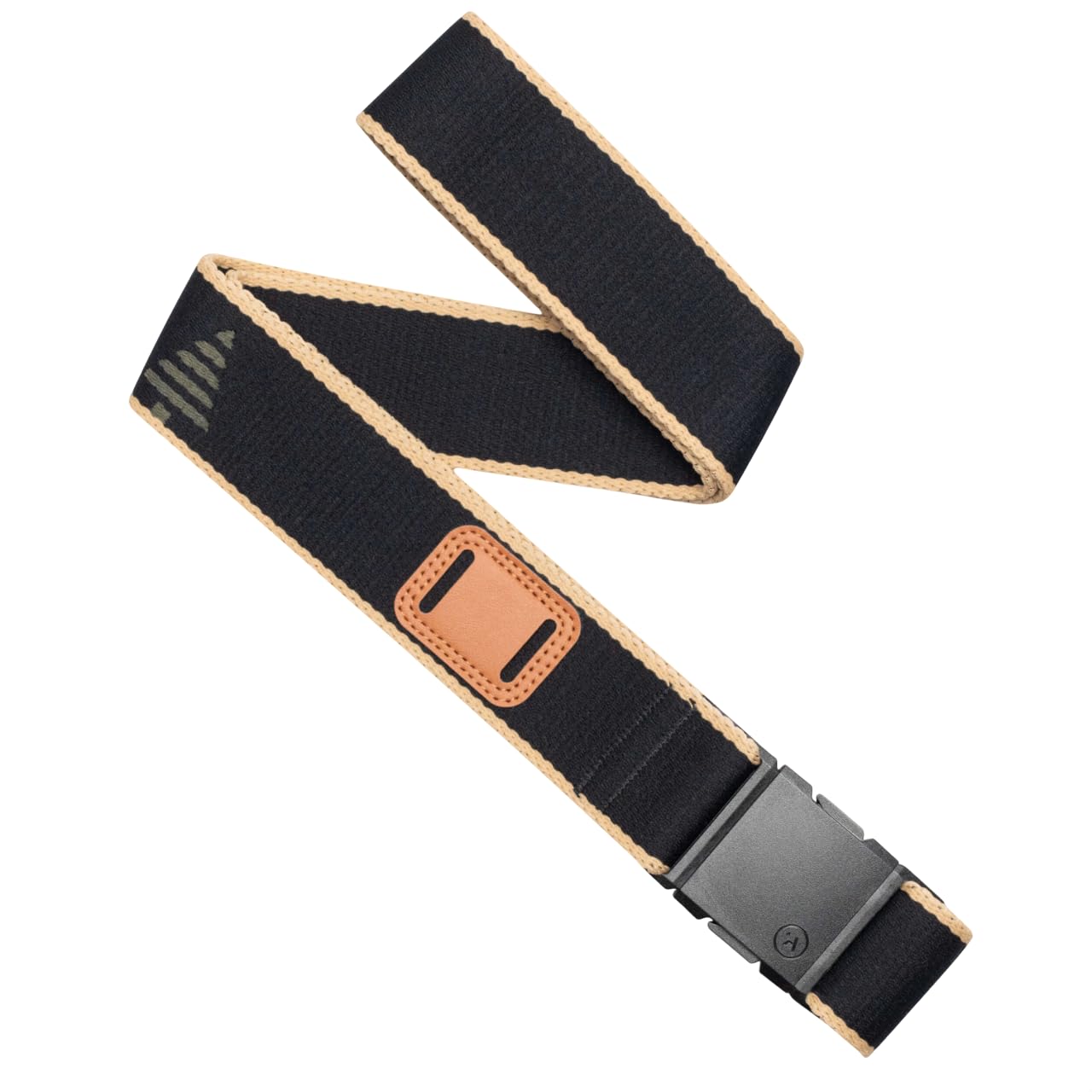 Arcade Belts A2 Unisex Adventure Belt: Heavy Duty Stretch, Metal Free Buckle, Blackwood - Black/Sand, Standard (Up to 40"); 1.5" Wide