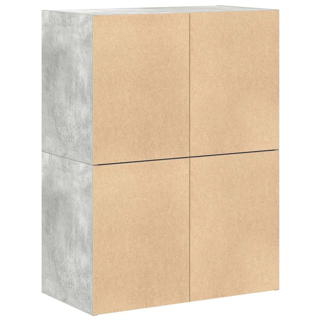 vidaXL Armadi con 2 Cassetti 2 pz Grigio Cemento 60x31x40cm Truciolato, armadietto, credenza, Armadio Buffet credenza, vetrina, Mobile Soggiorno