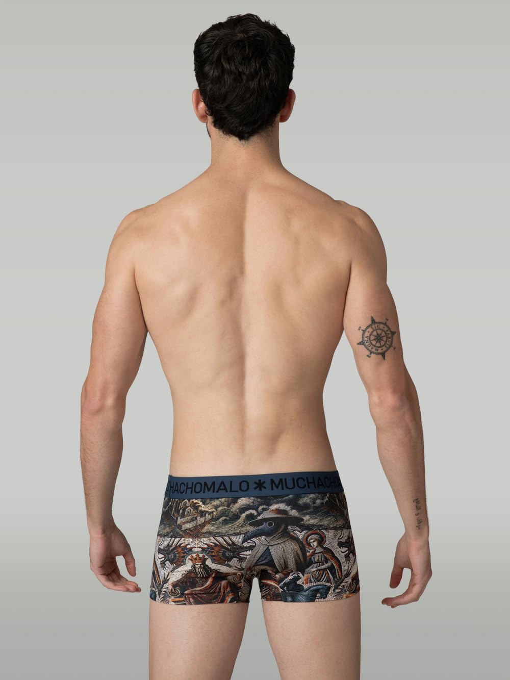 Muchachomalo Herren Trunks 2er-Pack, Print, Baumwolle, Elastischer Bund
