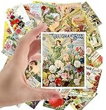 Large Stickers (24 pcs 2.5"x3.5") Flowers Vintage Seed Pockets Gardens Pansies