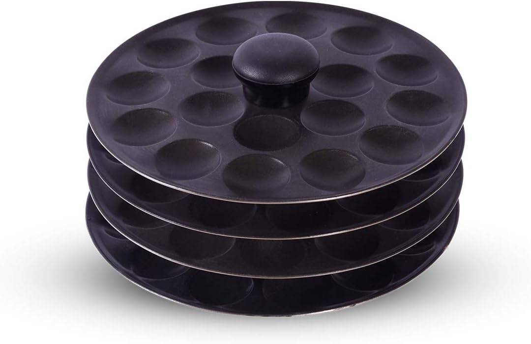 Nirali Nonstick Mini Idli Stand with 4 plates which make upto 72 mini idli's Buy 3, Get 1 free