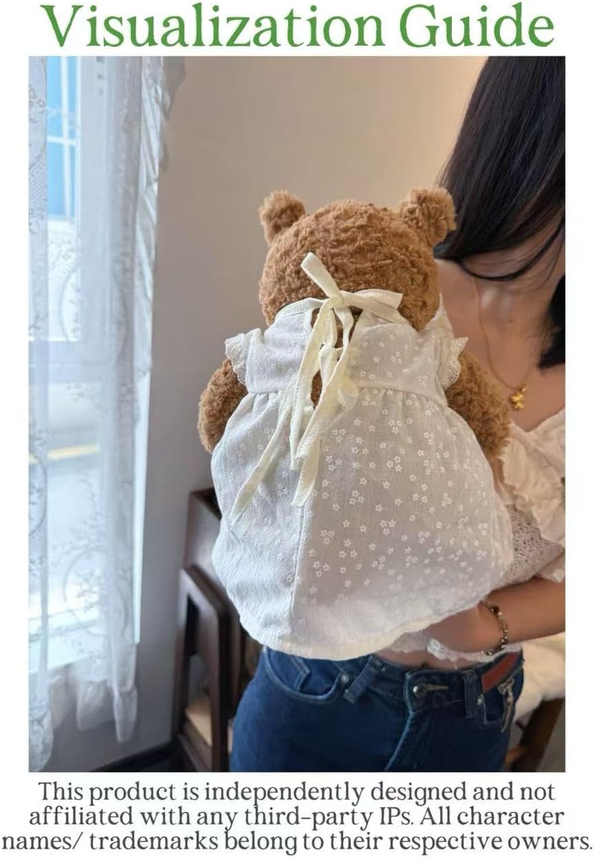 20-inch Plush Animal Dress Set:Dress Hair Clip 4-Piece Set for 47cm Huge Bartholomew Bear Animal Clothing Doll Dress (NO Doll)