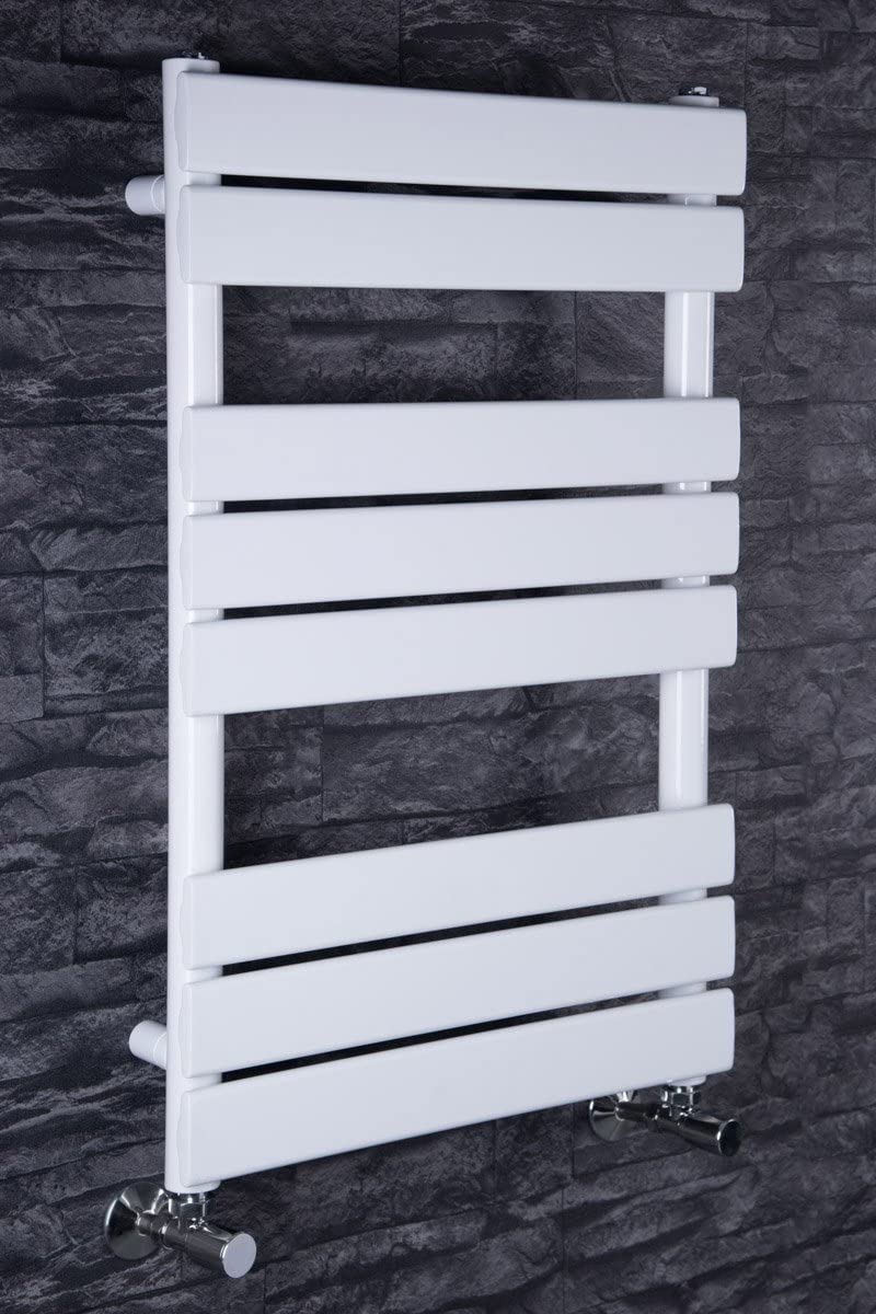 Warmehaus Flat Panel Heated Towel Rail Radiator Ladder Rad 800 x 500mm Bathroom Central Heating White
