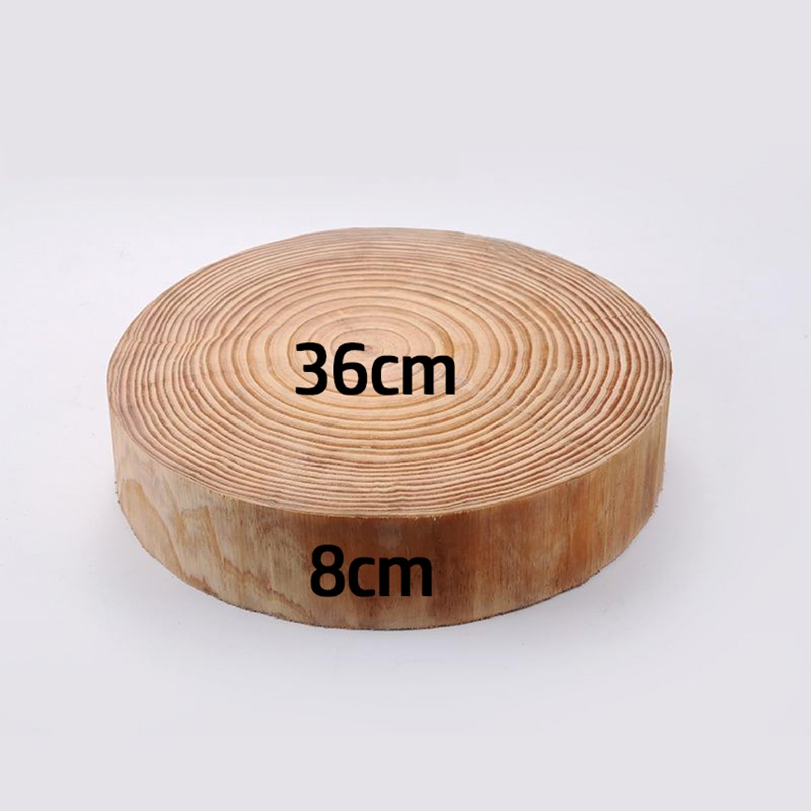 Tabla de cortar redonda de pino extra gruesa y grande, resistente para cocina, tabla de cortar profesional para carne, pescado, verduras, queso (36 x 7 cm)