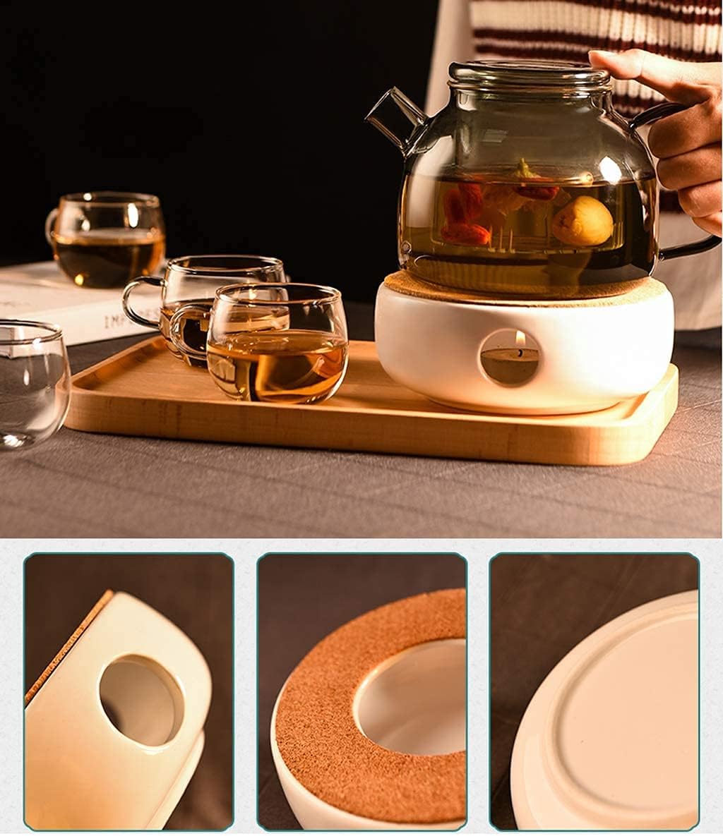 Ceramic Teapot Warmer Portable Teapot Dish Warmers Holder Insulation Base Tea Accessories for Home