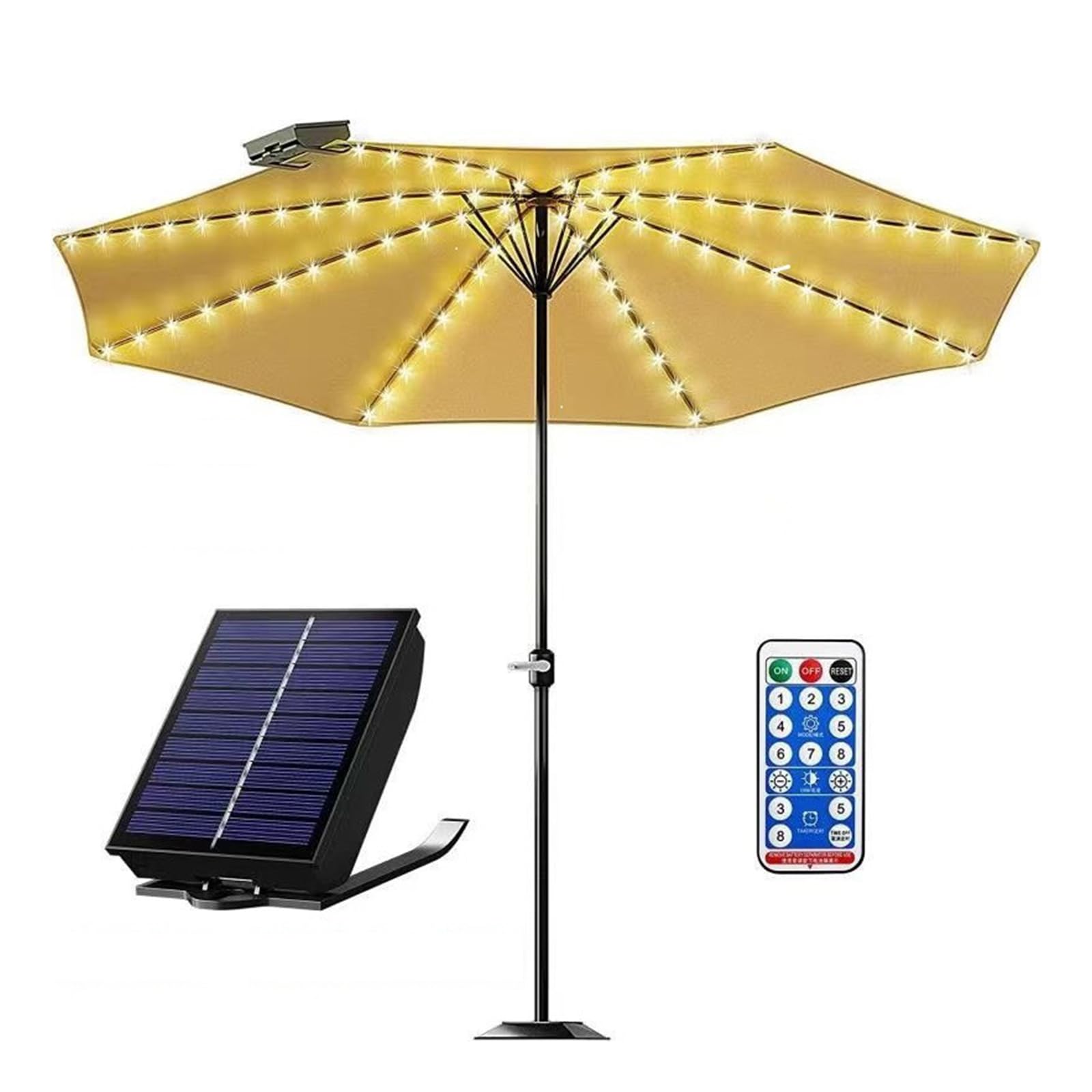 Luci a corda per tende solari con design a clip