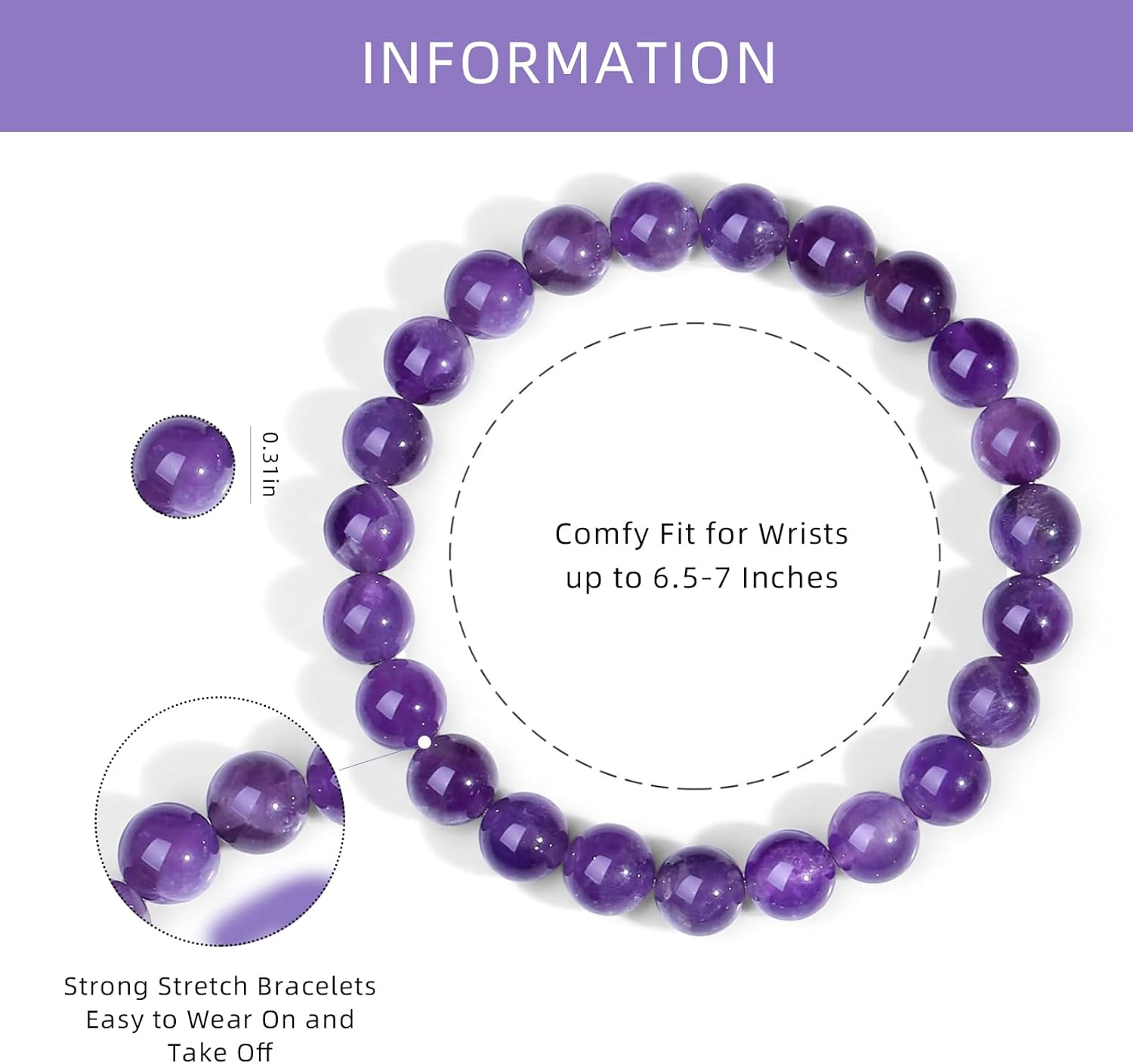 Rose Quartz Beaded Bracelet, Adjustable, 8mm Crystals, Handmade Gemstone Jewelry - Image 2