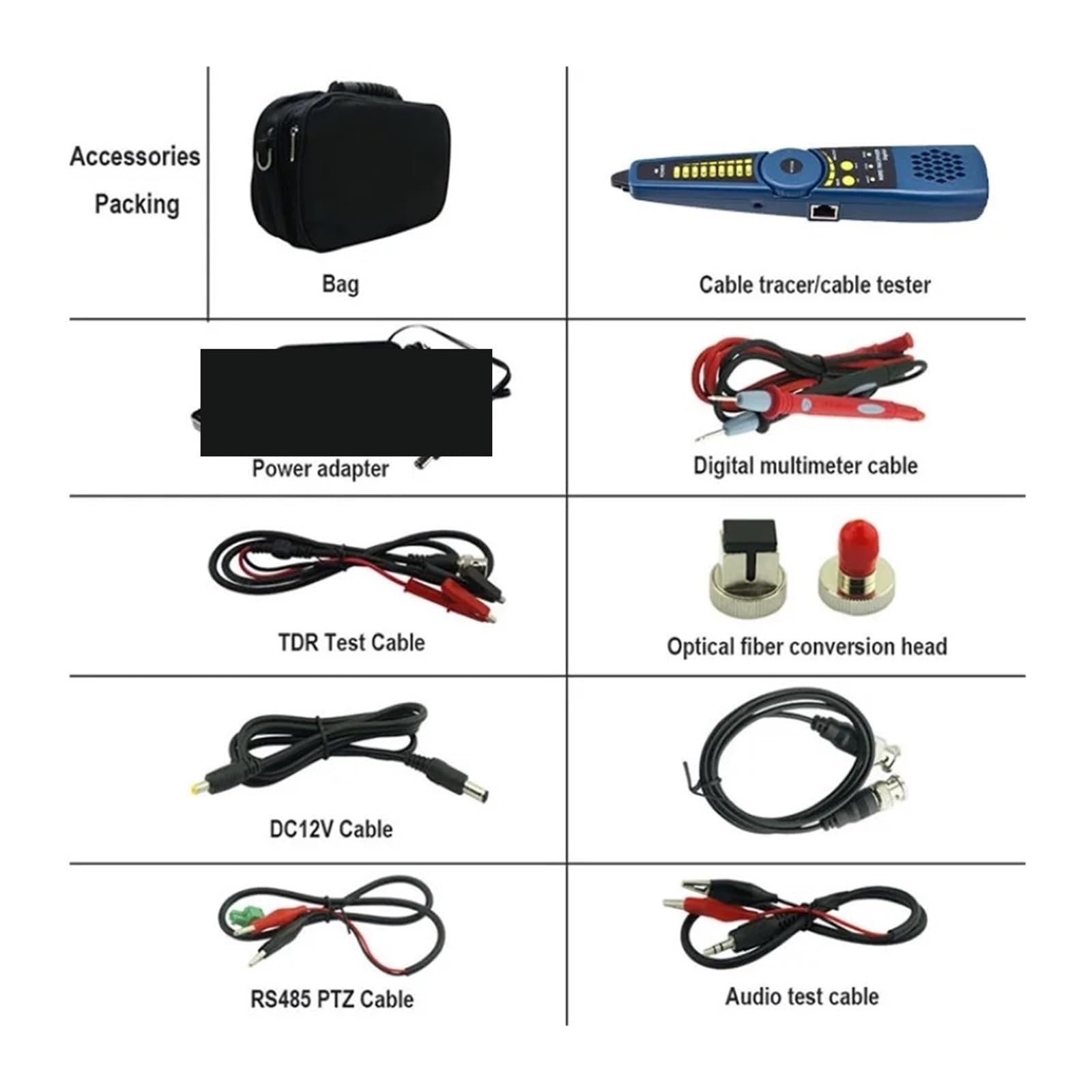 Tester CCTV, 7-calowy 4k CCTV IPC Tester 8MP | Z TVI CVI SDI CVBS IP AHD 6 W 1 Monitor testera kamery z POE UTP TDR Miernik mocy optycznej do testowania kamer CCTV i IP.