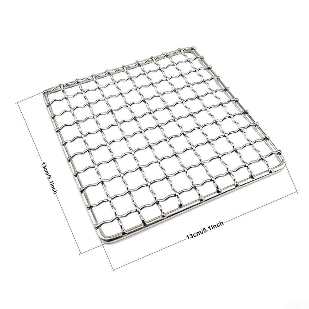 Griglia BBQ Mesh 13 x 13 cm, resistente alle alte temperature, da campeggio