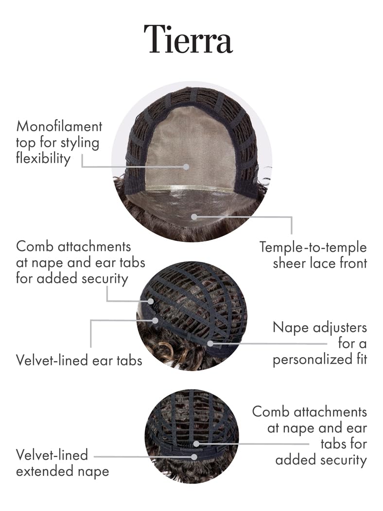 Kim Kimble Tierra Wig With Chin-Length Layered Spiral Curls by Hairuwear, Average Cap, MC30/130SS Cherry Cola