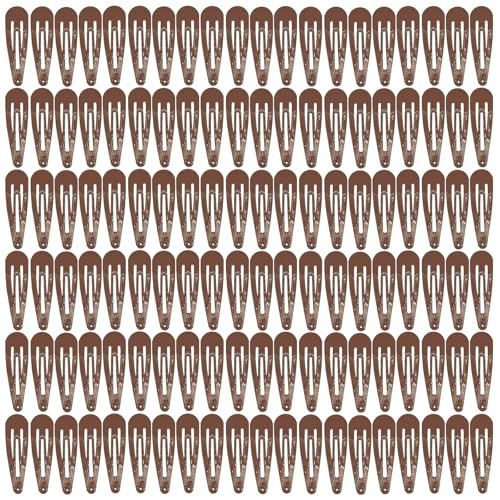 120 pinzas de cabello marrón metalicas snap miniatura 1