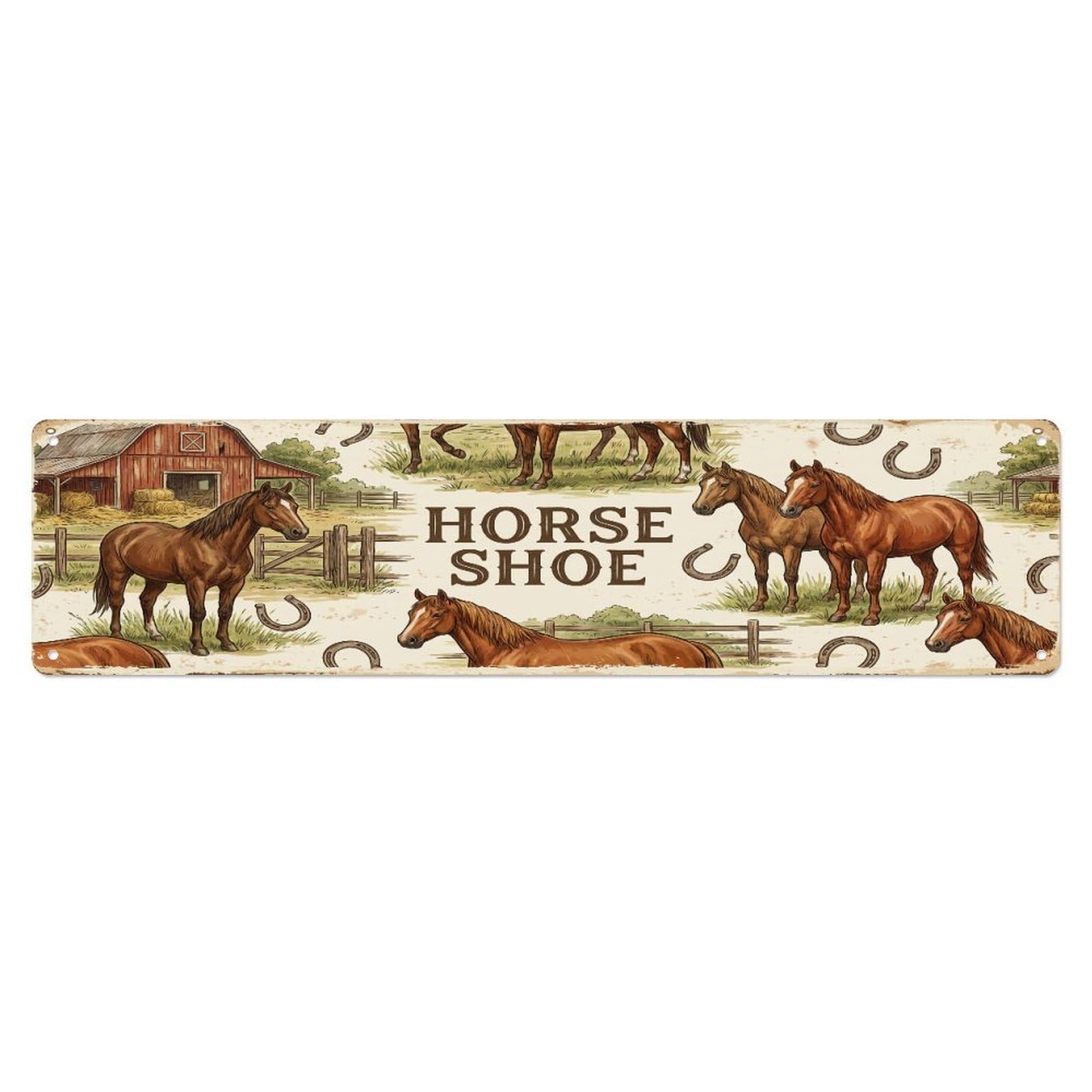Xanthor Style Metal Tin Sign Vintage Barn Hi Horse Farmhouse Funny Horse Backyard Farm