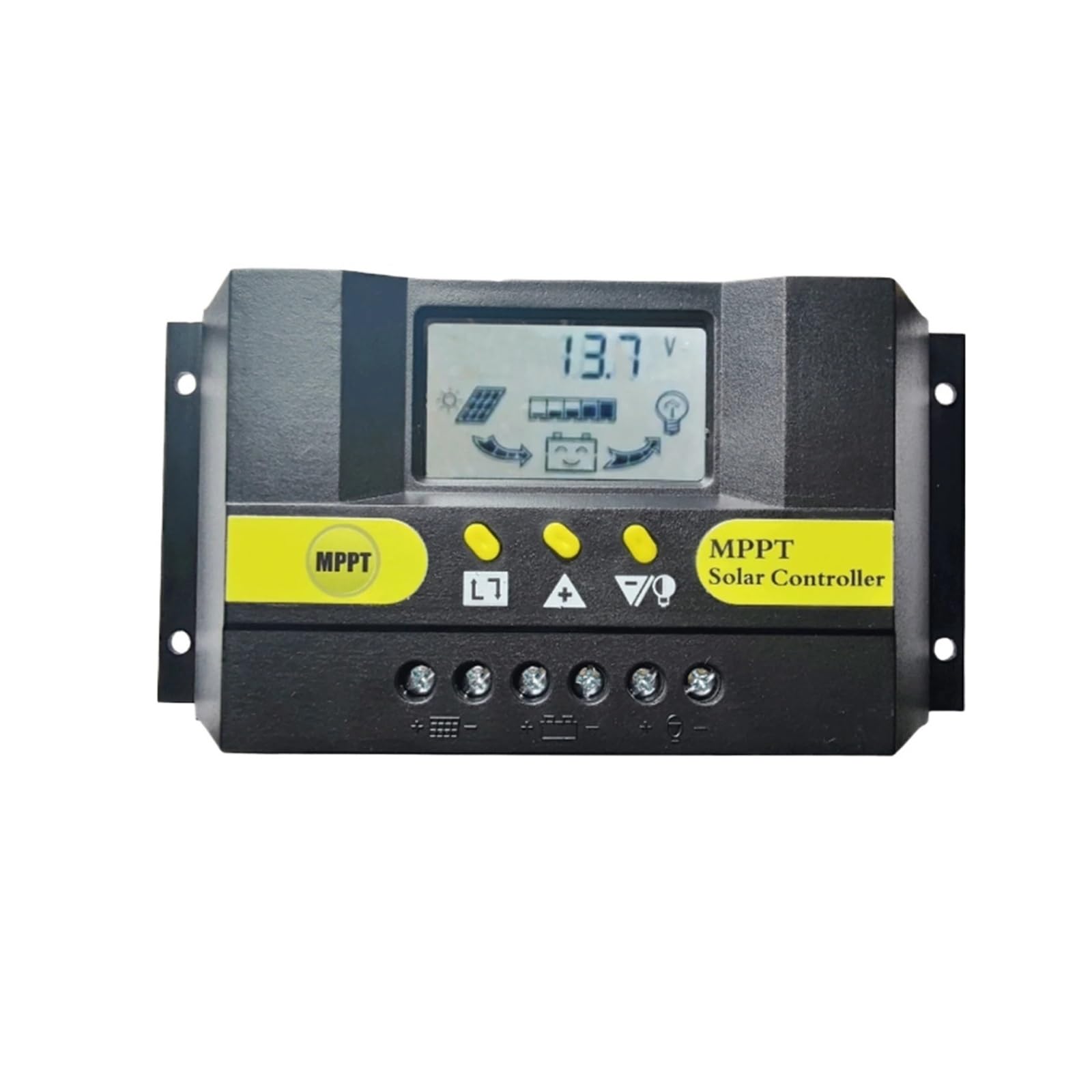 Kontroler ładowania słonecznego, 10A 20A 30A MPPT regulator ładowania słonecznego 12V 24V automatyczny wyświetlacz LCD podwójne wyjście USB 5V regulator baterii panelu słonecznego (Color : MPPT 10A,