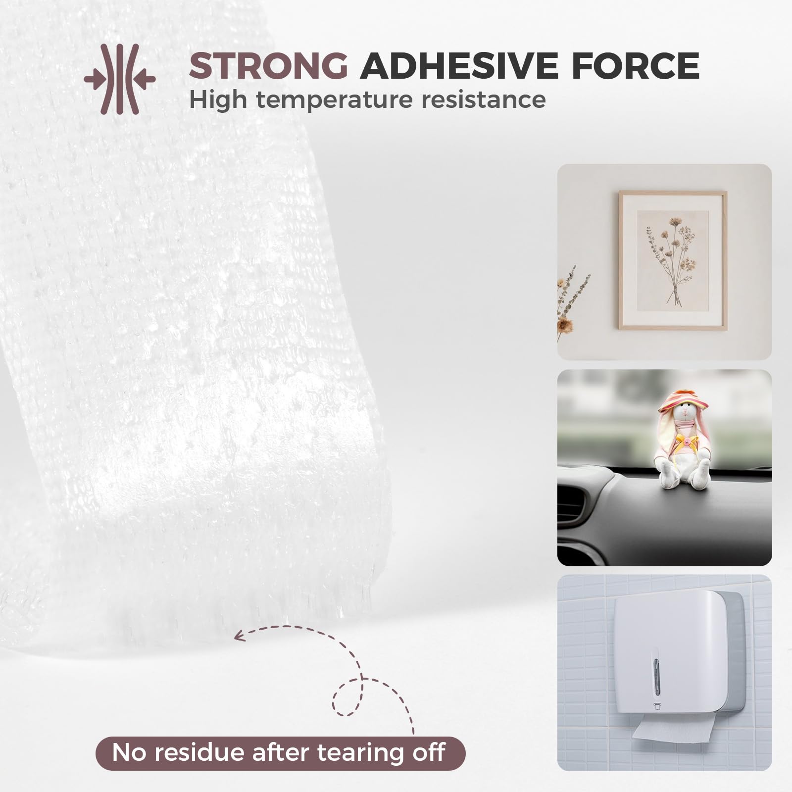 Oderra Adhesivo Doble Cara, Belcro Adhesivo Doble Cara Fuerte, 8 Metros x 2 cm en Color Blanco - Cinta de Sujeción Fuerte de Gancho y Bucle para Proyectos de Bricolaje