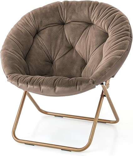 Miniatura 13 de Magshion Silla platillo para adultos, cómoda silla de sala de estar para dormitorio, esquina, dormitorio, apartamento, asiento circular esponjoso