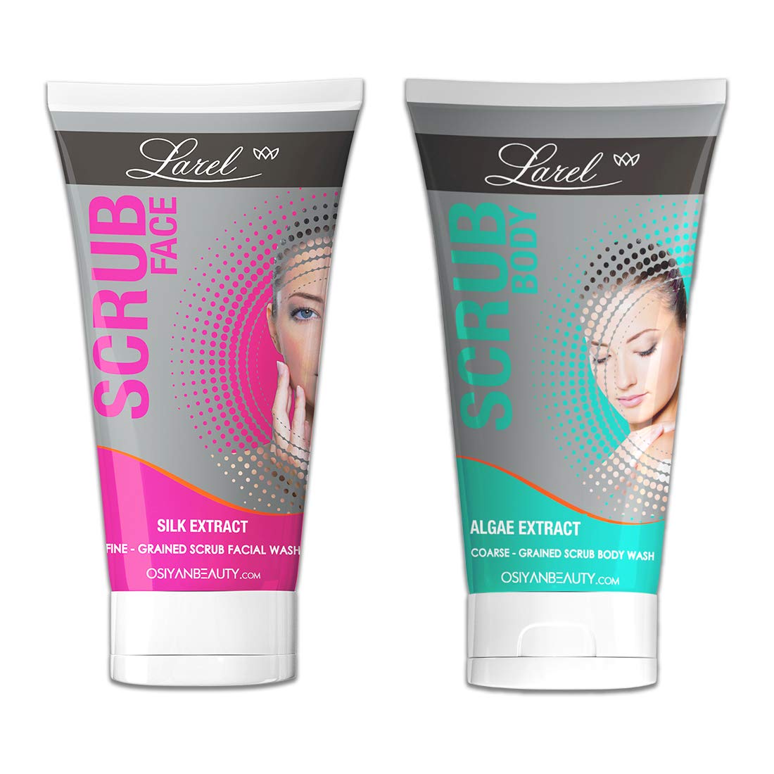 Larel Face & Body Scrub Coarse Grained Combo (Silk & Algae Extract)