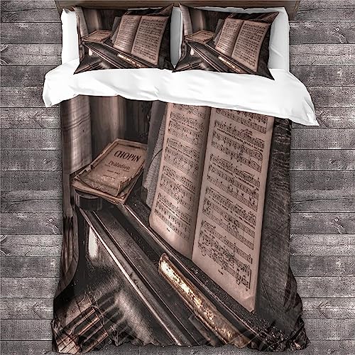 Housse de couette music notation parure de lit 3D lit king 3 pièces SCOOVY