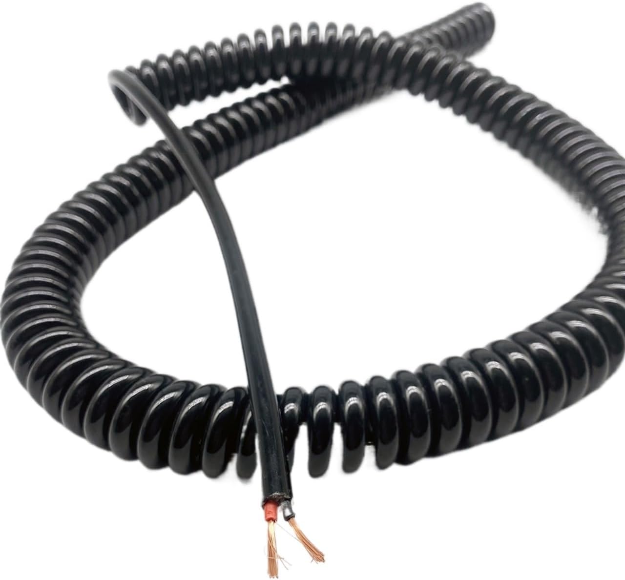 Extensible Wire Retractable Coil Coiled Cable 18AWG 2 Core Power Spiral Cord Cable Multi-core Spring Truck Retractable Cord Spring Wire Retractable Coil(Stretch 2 Meter)