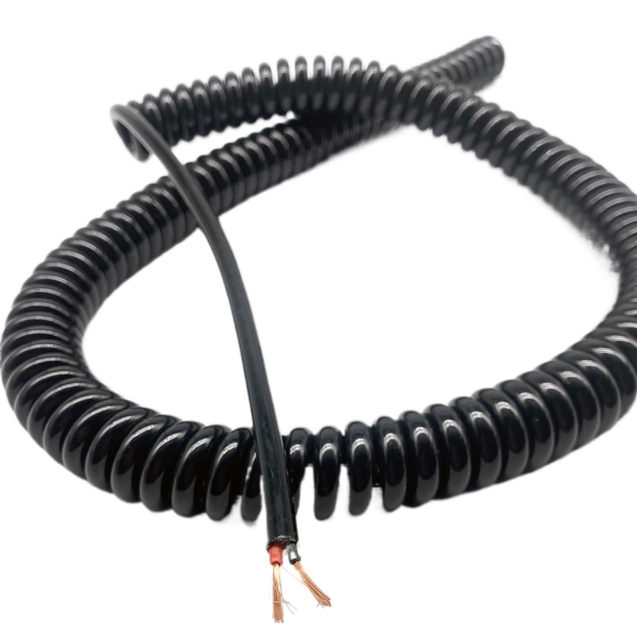TAMSNDL Spring Cord 18AWG 2 Core Power Spiral Cord Cable Multi-core Spring Truck Retractable Cord Spring Wire(Stretch 11 meter)