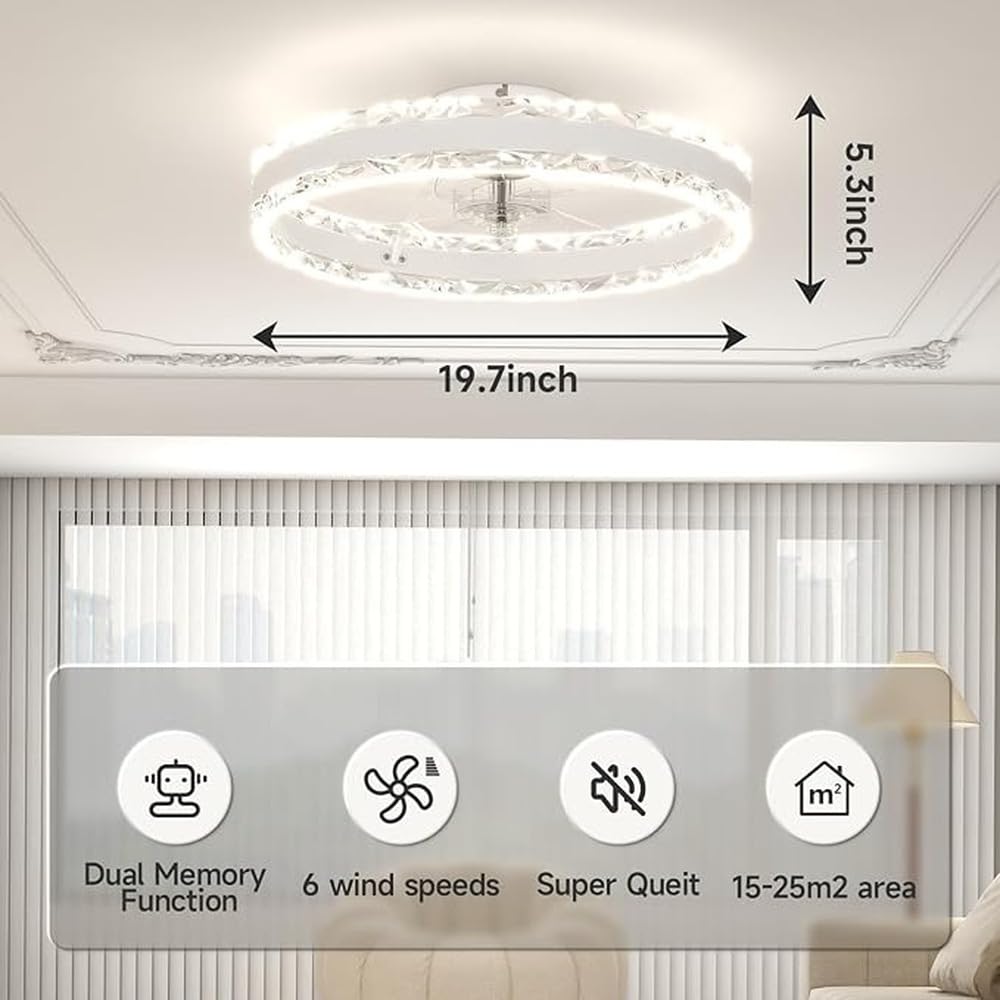 Lampada a sospensione moderna con ventilatore, motore,bianco