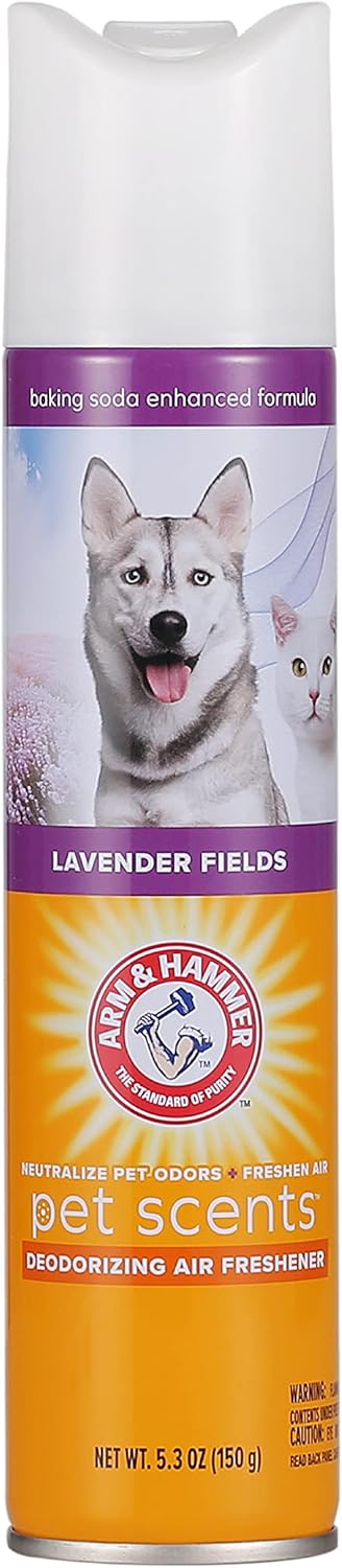Arm & Hammer for Pets Pet Scents Pet Air Freshener in Lavender Fields | Pet Odor Spray with Baking Soda Enhanced Formula to Eliminate Pet Odors | 5.3 Oz Pet Air Freshener for Home, FF12727 : Everything Else