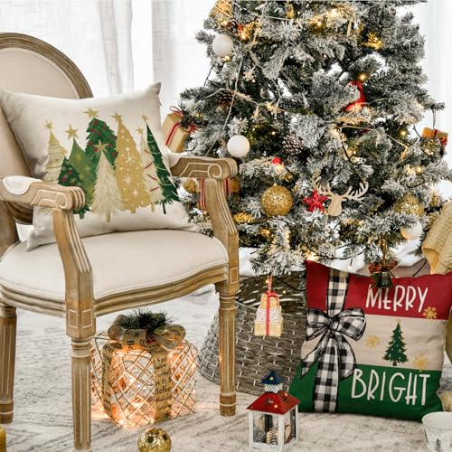 Housses de coussin de Noël au design raffiné d'eucalyptus et flocon - 6