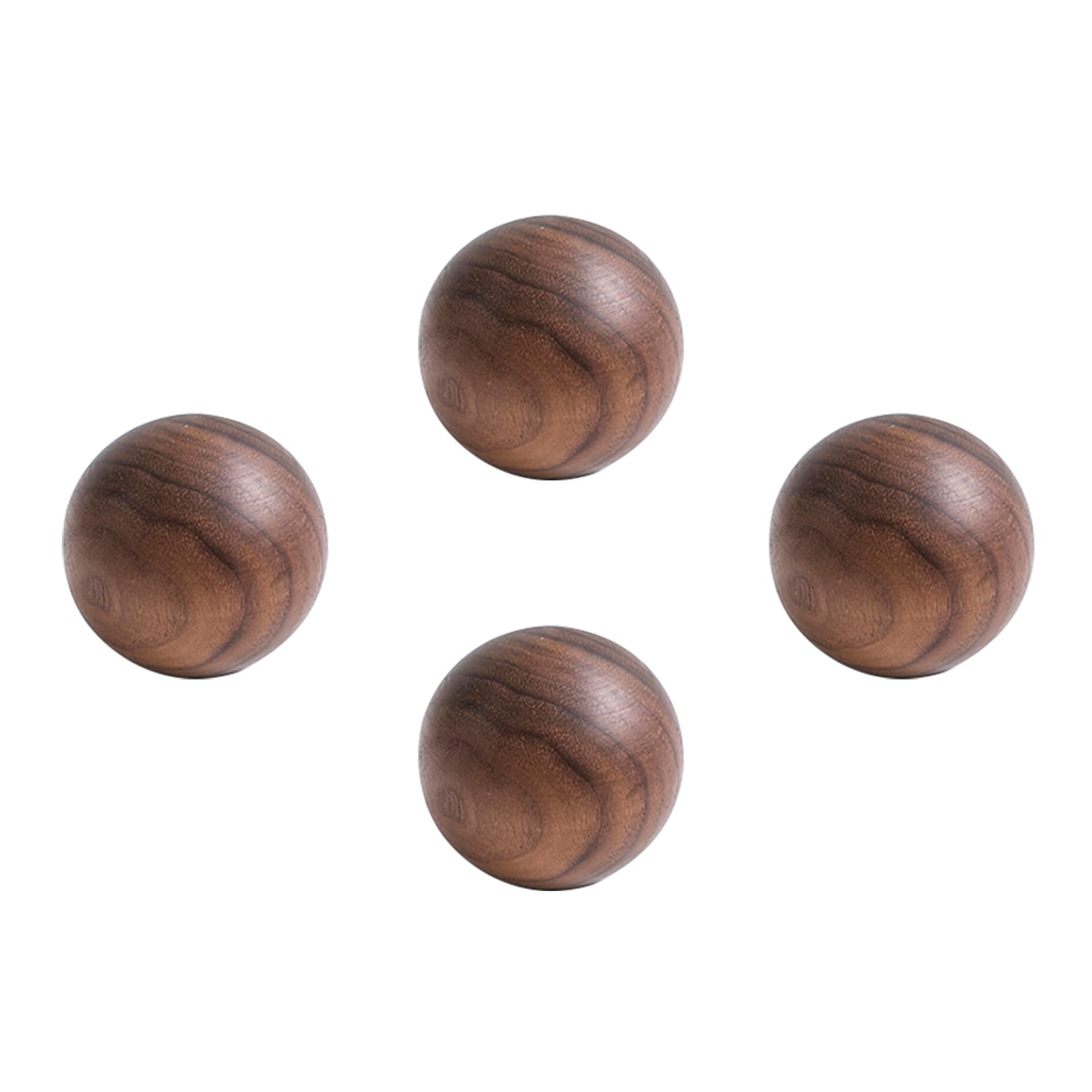 Venest Round Ball Knobs 4 Pack Solid Wooden Furniture Knobs Natural Walnut Wooden Bathroom Cabinet Handles For Furniture Cabinet Wardrobe Cupboard Drawer Dresser Handles (Diameter 30Mm)