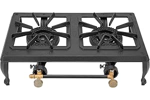 only fire Cast Iron Camping Stove 2 Burner Stove Propane Gas Cooker