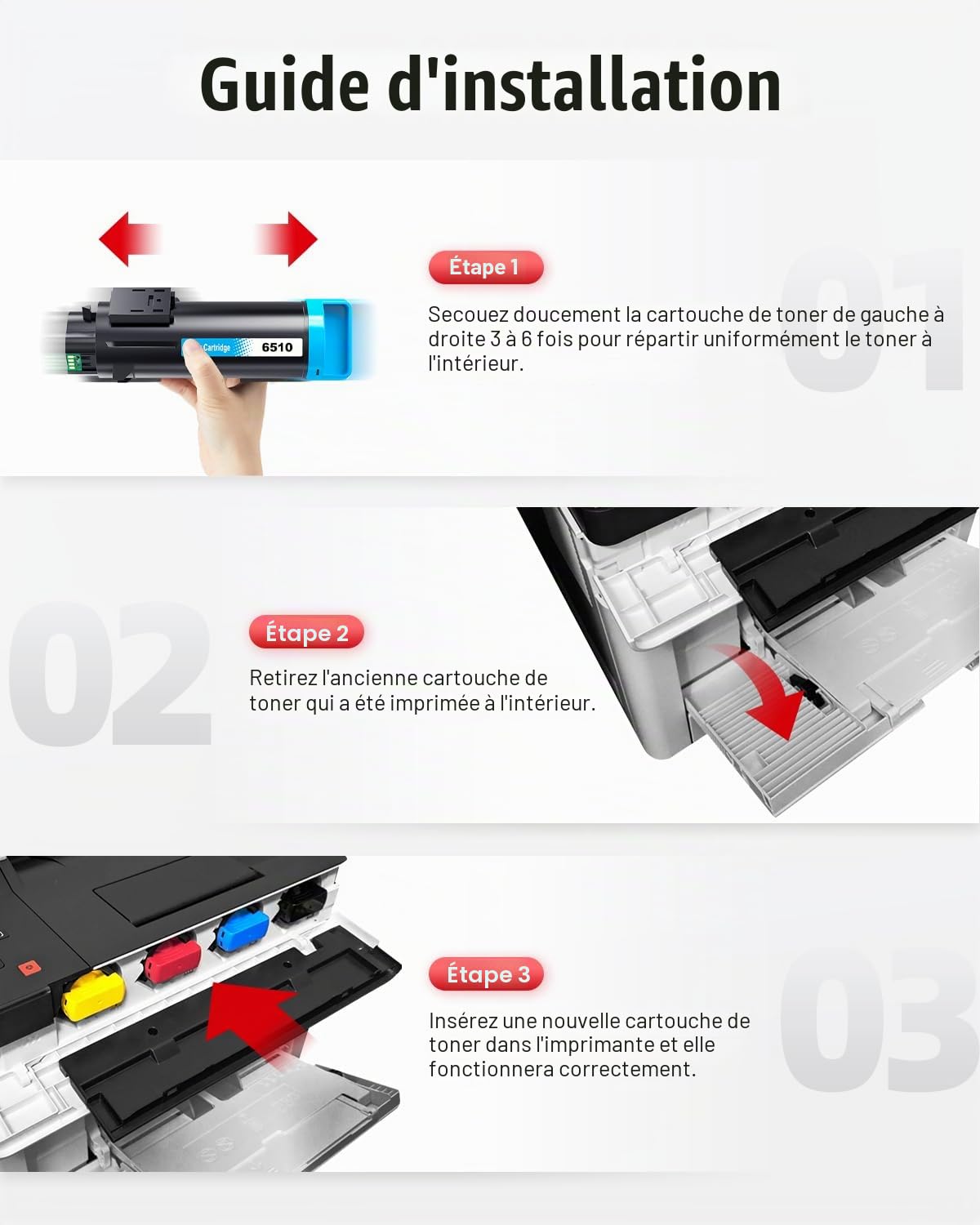 Cartouche de Toner pour Xerox Phaser 6510