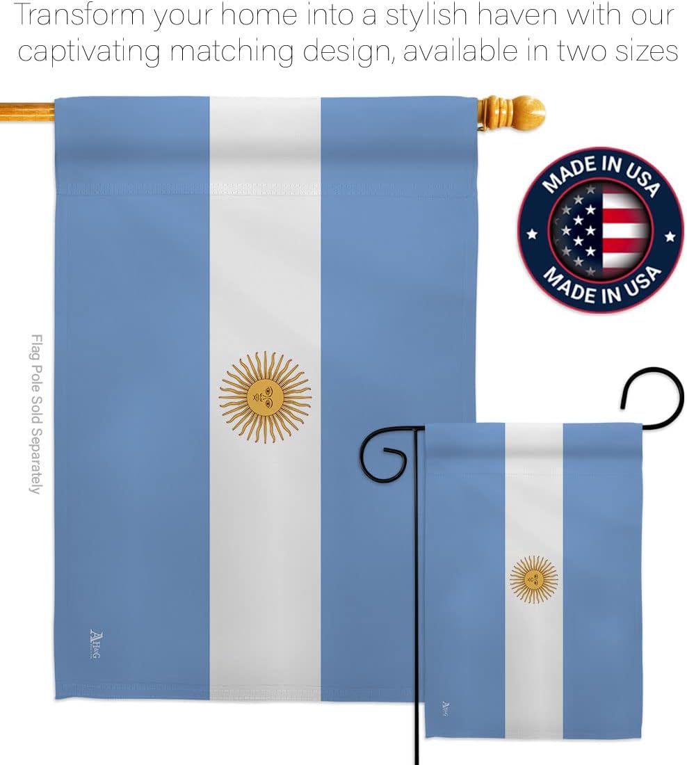 Americana Home & Garden Argentina House Flag Regional Nation International World Country Particular Area Decoration Banner Small Garden Yard Gift Double-Sided, Made in USA