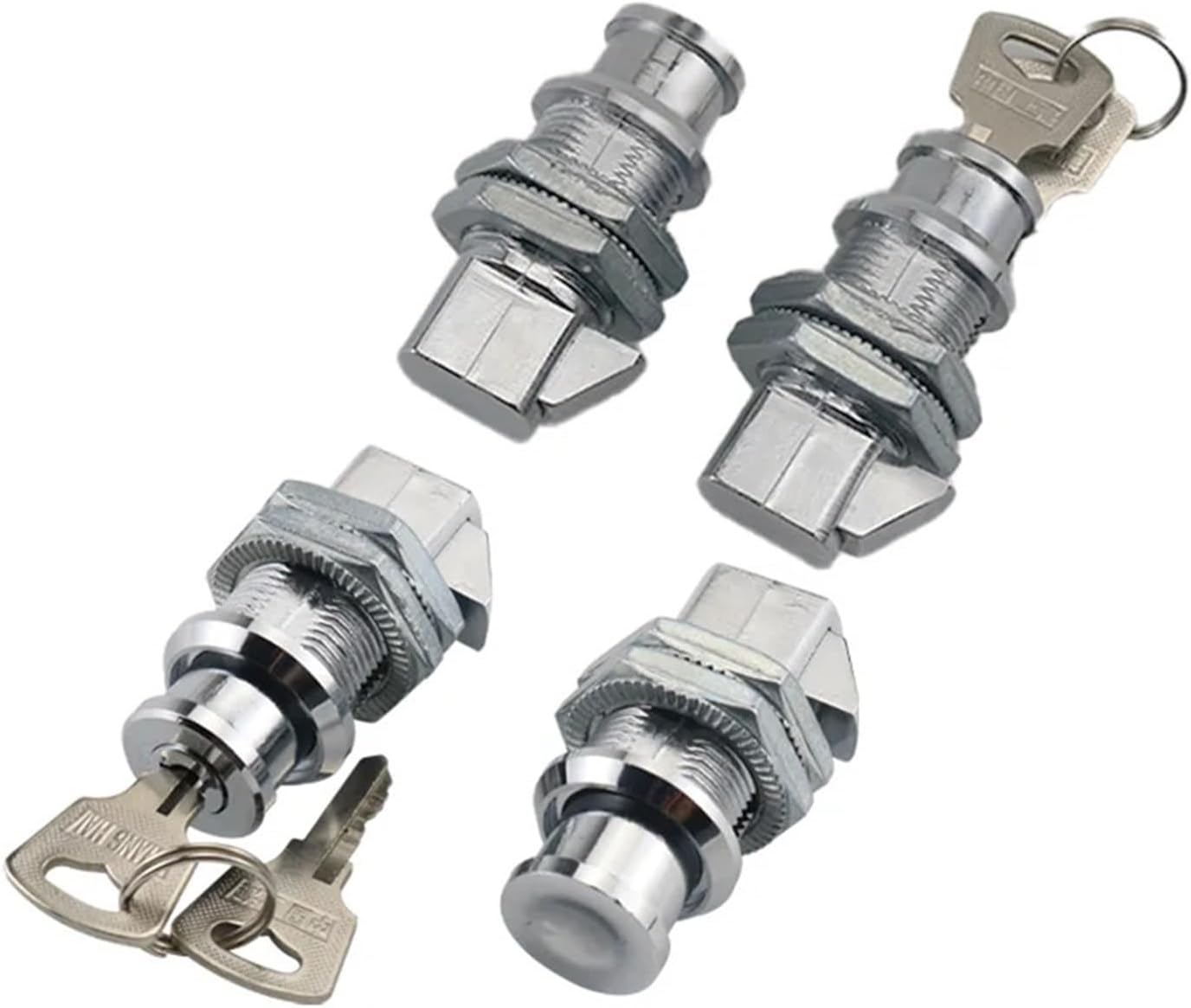 Cylindrical Button Lock Industrial Electrical Cabinets and Automation Machinery Equipment 1Pcs(Plastics with Lock)