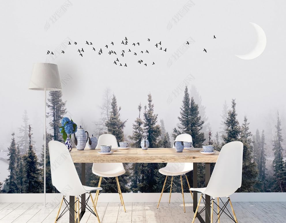 Papier peint intissé oiseau volant forêt poster géant salon 150cm
