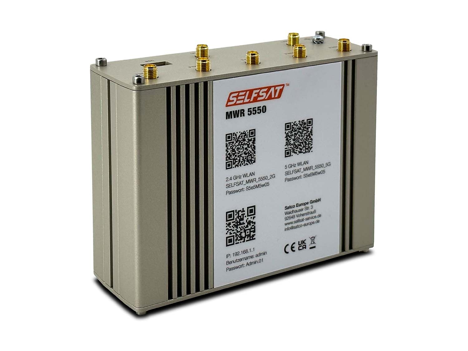 SELFSAT Routeur MWR 5550-5G / 4G LTE / 3G & Wi-FI jusqu'à 3,3 Gbit/s