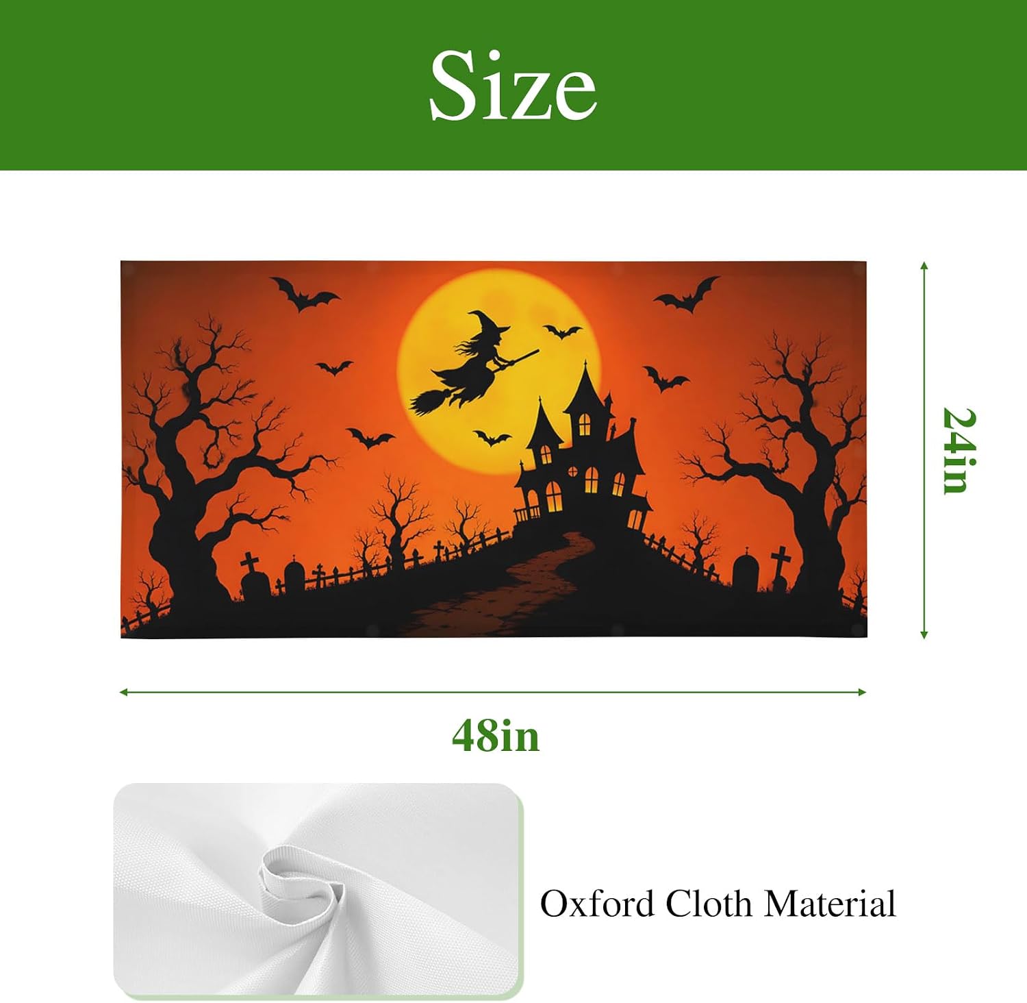 2 Pack Fluorescent Light Cover for Classroom Ceiling, Halloween Witch on Broom Magnetic Magnetic Light Cover Filters, Moon Bats Haunted Castle Lights Covers for Office School Drop Lamp Ceiling 4x2 ft