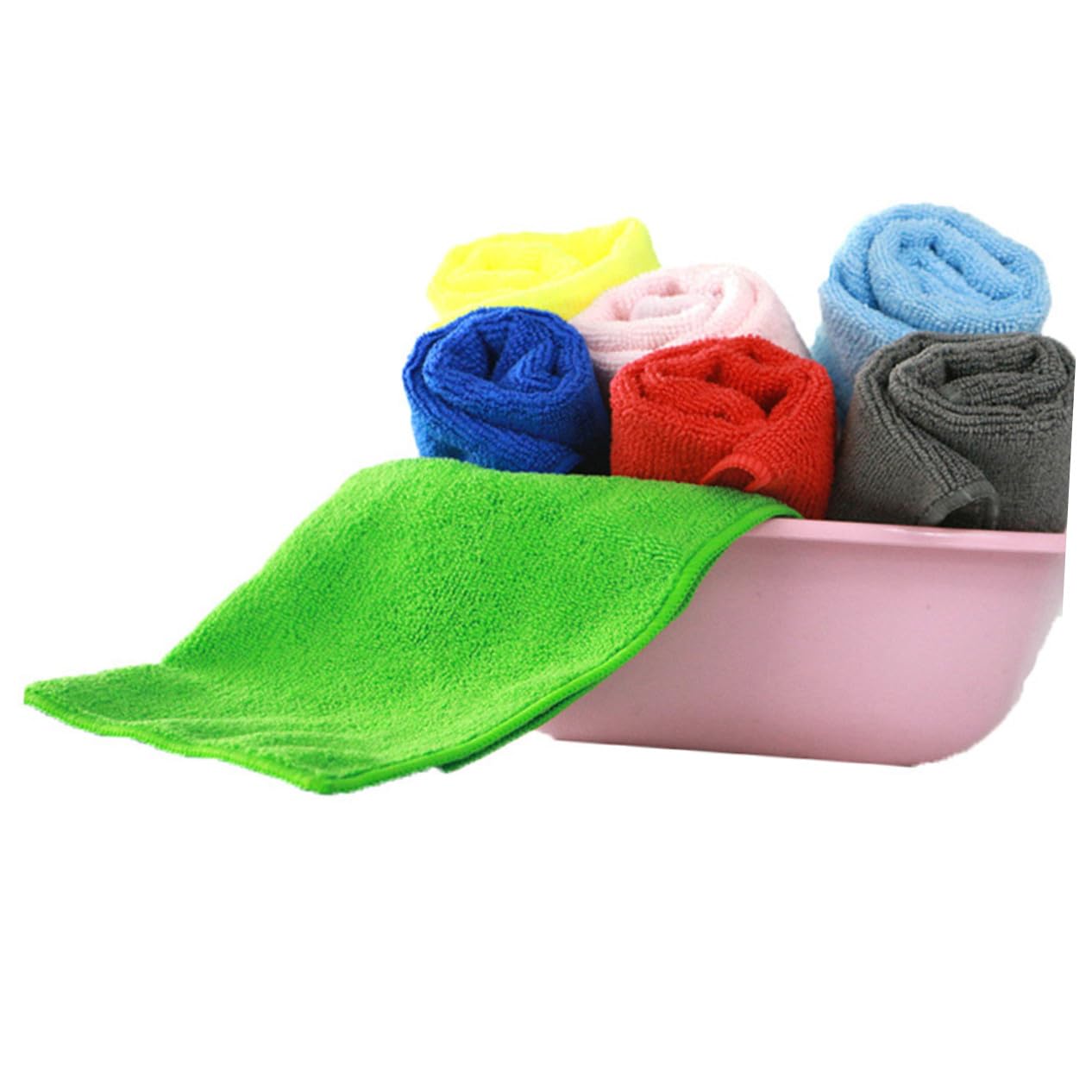 Toalla de Cocina de Microfibra Verde, 12 Piezas, Limpieza y Absorción | Antiadherente, Lavable a Máquina, Descontaminación Superior, Diseño Clásico para Puerta y Muebles