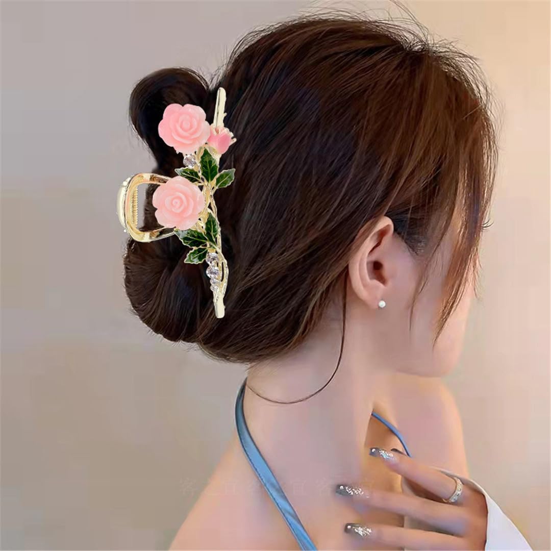 Hair Stick,Chinese Hairpins,Hair Pin Stick Mujeres Elegantes Flores románticas Rosa Flor Pinza for el Cabello Pinzas for el Cabello Diadema Horquilla Accesorios for el Cabello Oranment