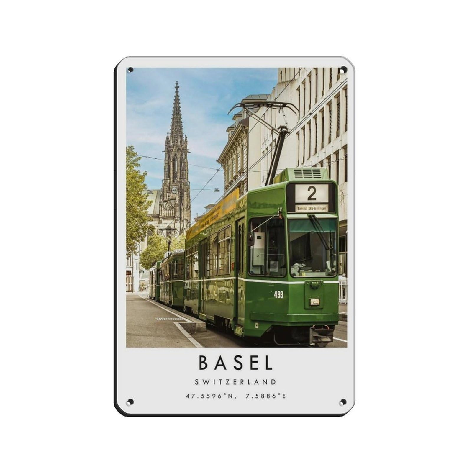 Basel Travel, Switzerland Poster（22） Retro Poster Metal Tin Sign Chic Art Retro Iron Painting Bar People Cave Cafe Family Garage Poster Wall Decoration 8x12inch(20x30cm)