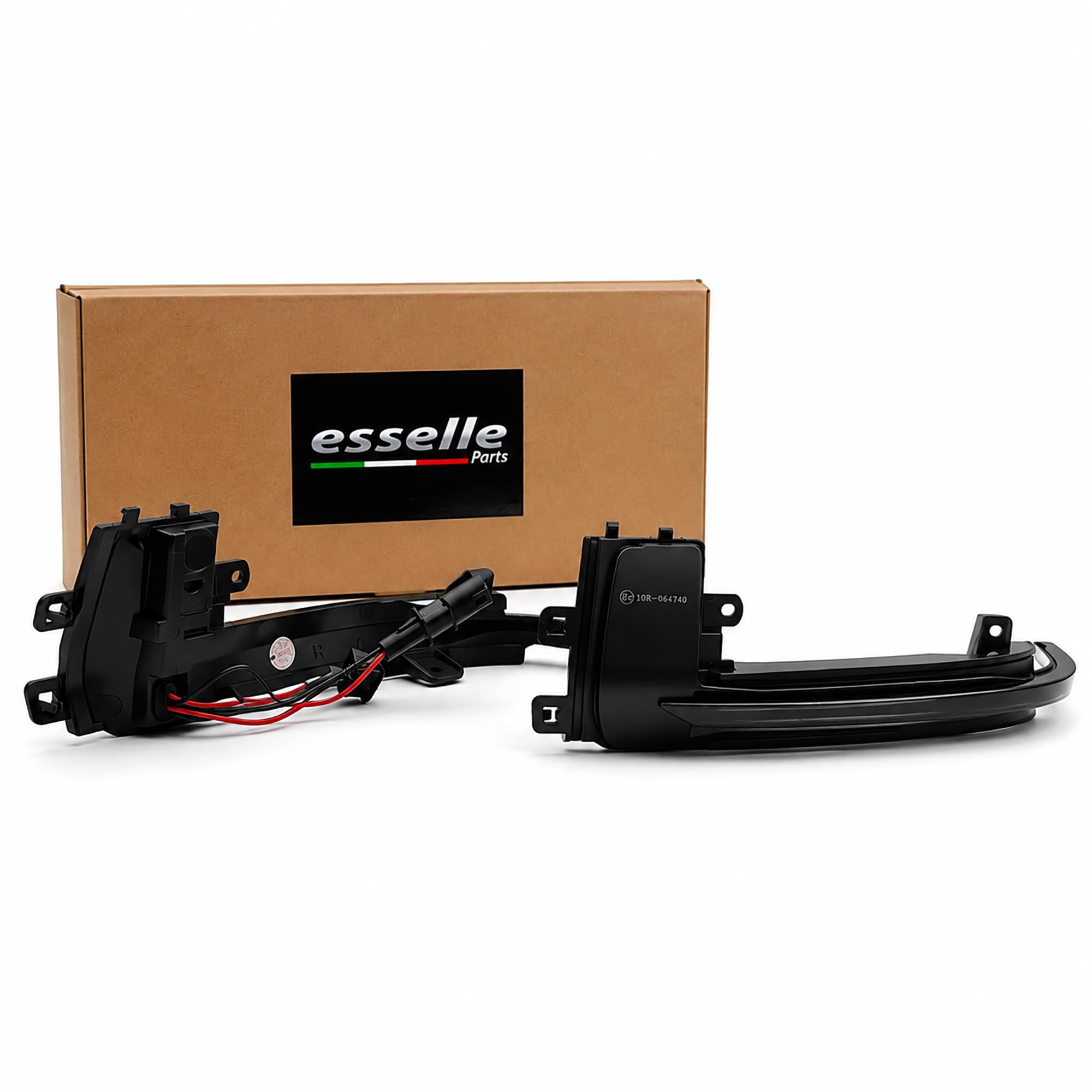 Coppia Frecce LED Dinamiche per Specchietti per Audi A3 8P Dal 06/2009 In Poi, A4 B8 dal 06/2009 in poi, A5 8T dal 06/2009 in poi, Indicatori Laterali Sequenziali CANBUS Plug & Play | Nero Fumé