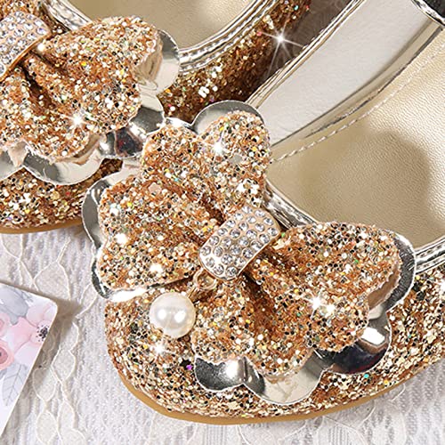 Bridesmaid Flower Girls Glitter Bow Mary Jane Dress Shoes for Wedding Party School 𝗨niform Princess Dance Shoes4