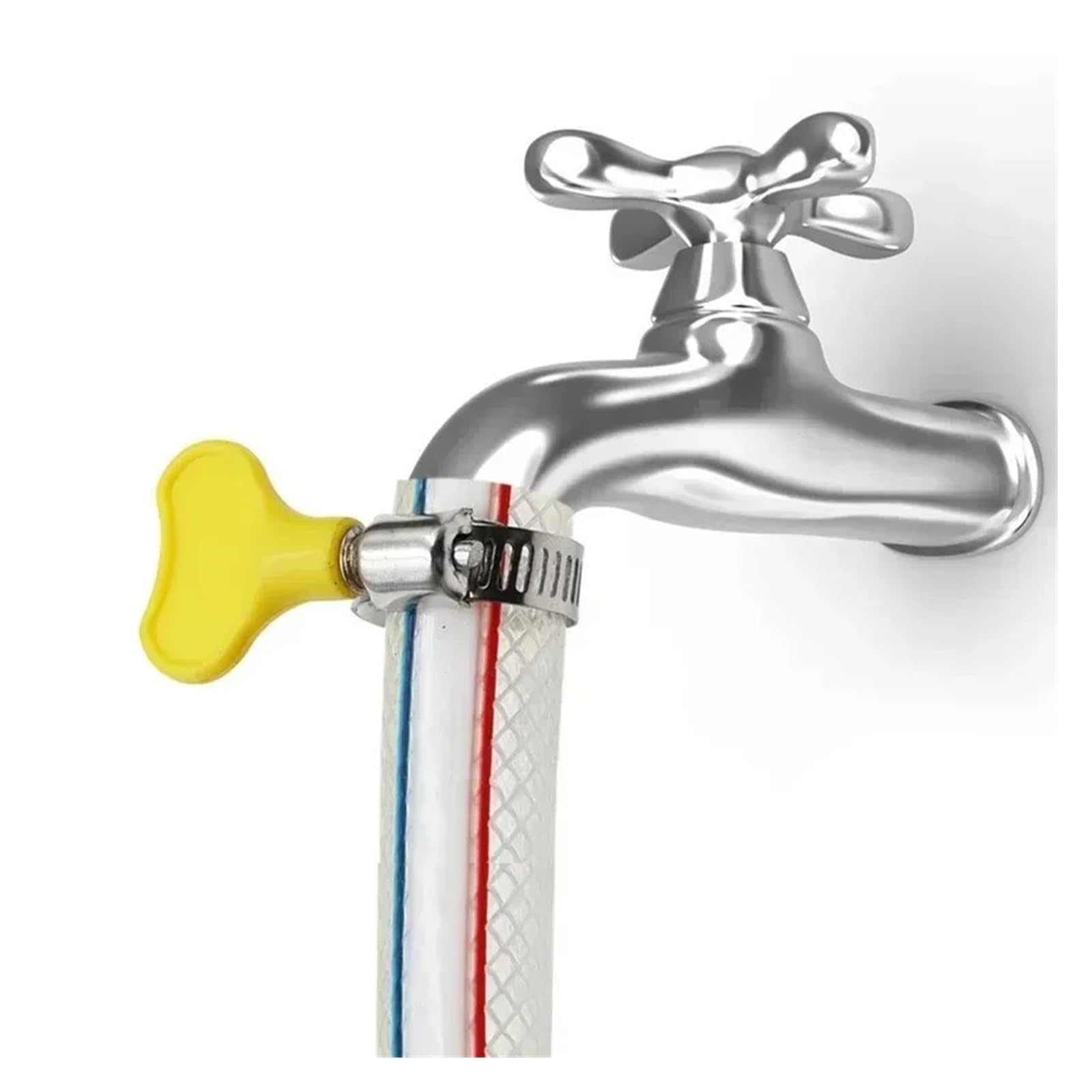 10 pezzi 16-25mm regolabile giallo manico in plastica torsione manuale fascette stringitubo guida a vite senza fine fascette for tubi in acciaio inossidabile for tubo