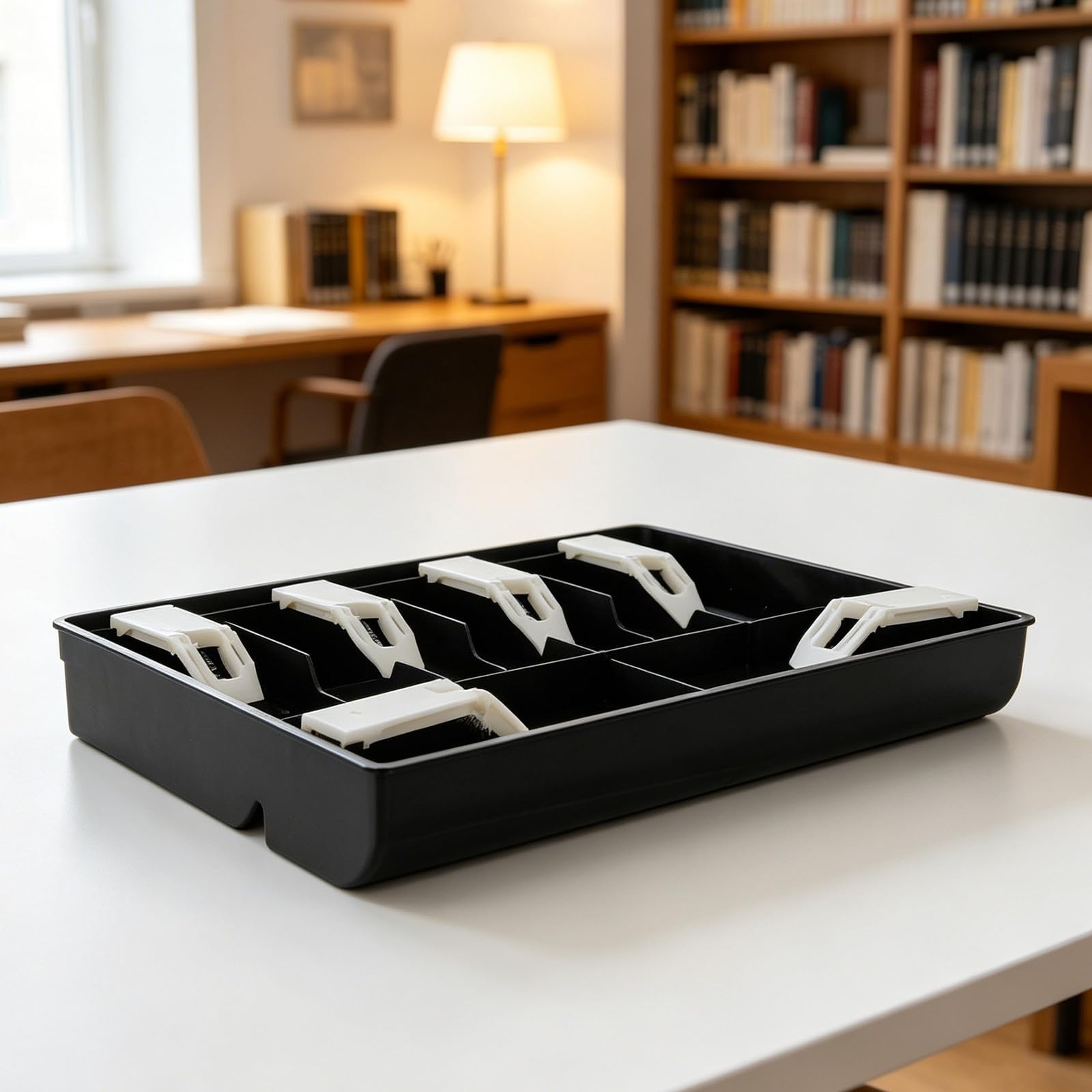 Lurrose Vassoio inserto per cassetto registratore di cassa - Inserto per cassetto contanti a 6 scomparti - Sostituto per registratore di cassa, organizer per denaro e clip per sistemi POS per negozi