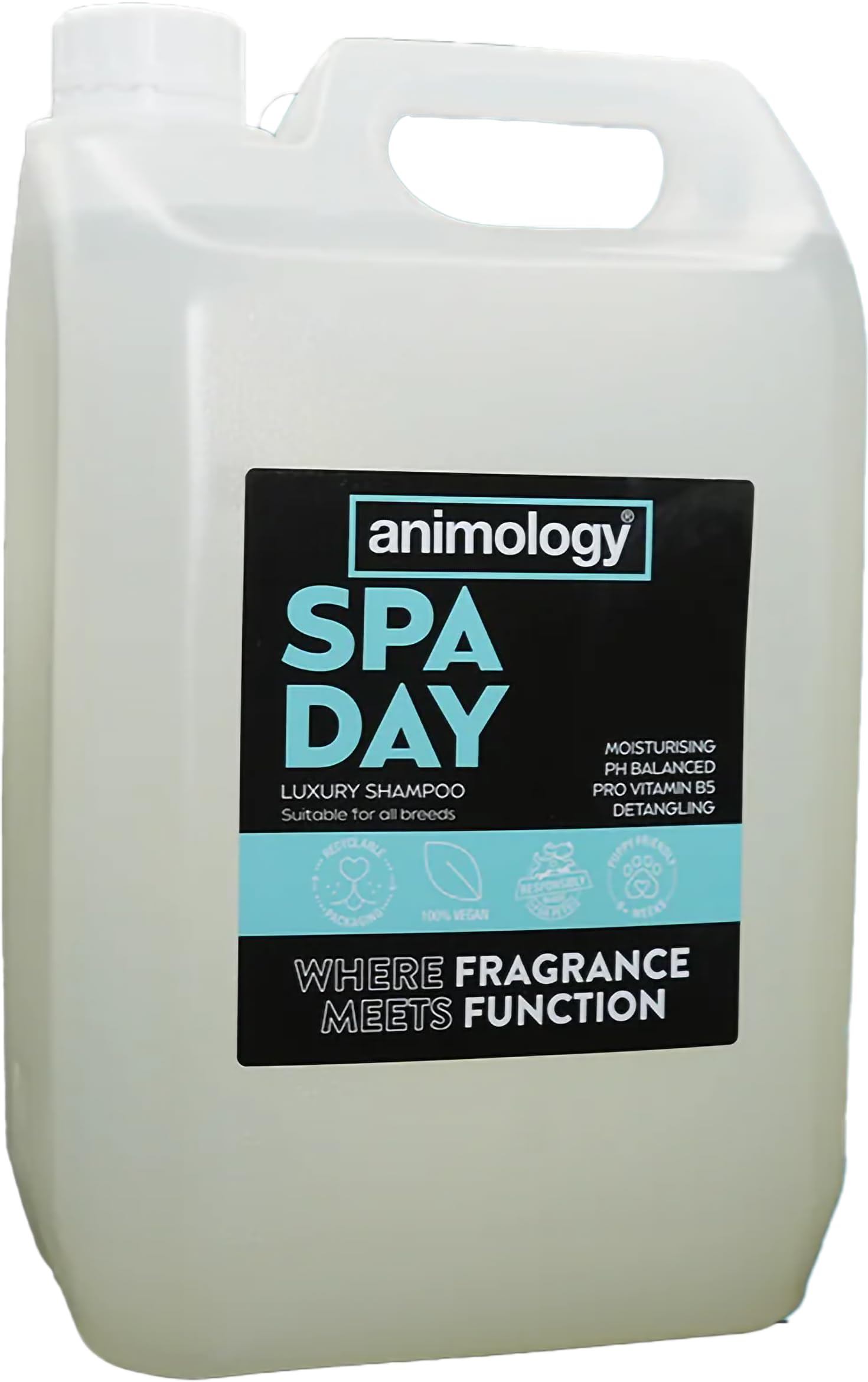 Animology Spa Day Dog Shampoo 5 Litre Concentrate - Luxury Hydrating Wash with Oatmeal and Argan Oil - Soothing and Glossy Finish - Concentrated 20:1 Dilution Ratio - Made in the UK